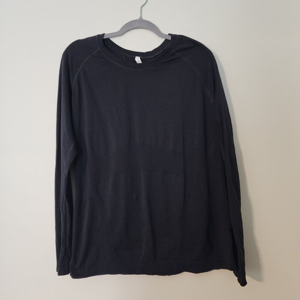 Athleta Long Sleeve Basic Black Shirt Top sz XL layers